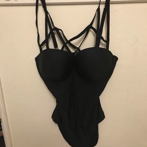 Plus size paramour strappy and sexy bathing suit.